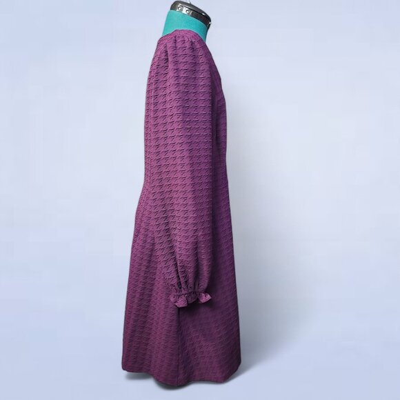 Tommy Hilfiger Women's Embossed Houndstooth Dress Purple - Size 12 - Picture 3 of 9